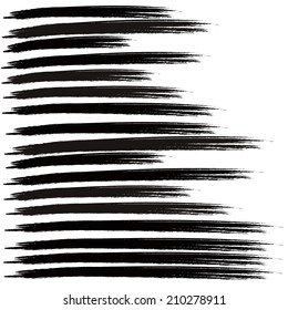 Vector set of grunge brush on white background