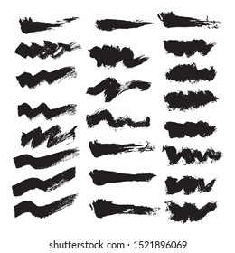 Vector set grunge brush stroke.