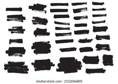 Vector set grunge brush stroke text boxes. Grunge brush design element.