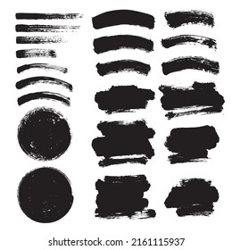 El vector estableció un trazo de pincel grunge. Pincel negro.