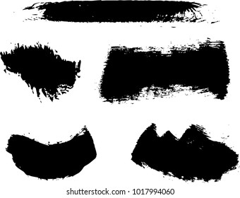 Vector set of grunge brush strokes