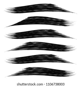 Vector set of grunge brush strokes. Black vector brush strokes collection. Black paint spots vector set.