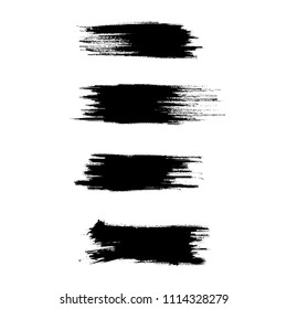 Vector set of grunge brush strokes. Black vector brush strokes collection. Black paint spots vector set