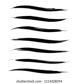 Vector set of grunge brush strokes. Black vector brush strokes collection. Black paint spots vector set