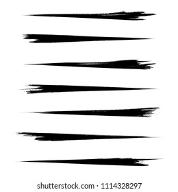 Vector set of grunge brush strokes. Black vector brush strokes collection. Black paint spots vector set