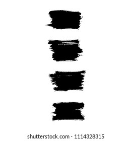 Vector set of grunge brush strokes. Black vector brush strokes collection. Black paint spots vector set