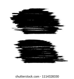 Vector set of grunge brush strokes. Black vector brush strokes collection. Black paint spots vector set