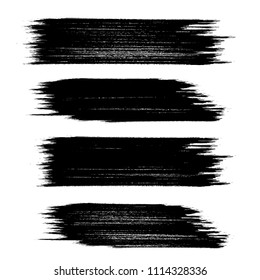 Vector set of grunge brush strokes. Black vector brush strokes collection. Black paint spots vector set