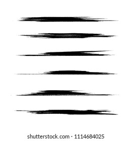 Vector set of grunge brush strokes. Black vector brush strokes collection. Black paint spots vector set