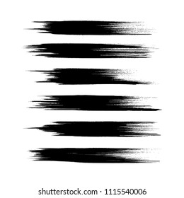 Vector set of grunge brush strokes. Black vector brush strokes collection. Black paint spots vector set