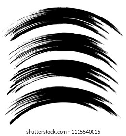 Vector set of grunge brush strokes. Black vector brush strokes collection. Black paint spots vector set