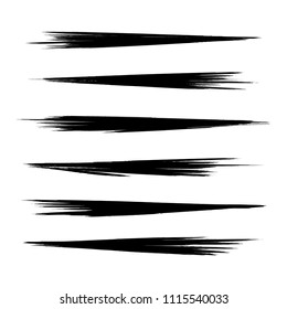 Vector set of grunge brush strokes. Black vector brush strokes collection. Black paint spots vector set