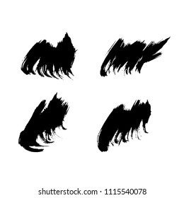 Vector set of grunge brush strokes. Black vector brush strokes collection. Black paint spots vector set