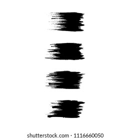Vector set of grunge brush strokes. Black vector brush strokes collection. Black paint spots vector set