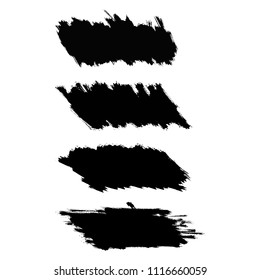 Vector set of grunge brush strokes. Black vector brush strokes collection. Black paint spots vector set