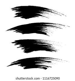 Vector set of grunge brush strokes. Black vector brush strokes collection. Black paint spots vector set