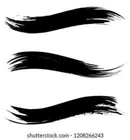 Vector set of grunge brush strokes. Black vector brush strokes collection. Black paint spots vector set
