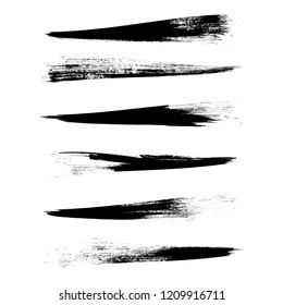 Vector set of grunge brush strokes. Black vector brush strokes collection. Black paint spots vector set