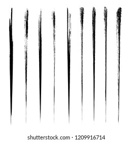 Vector set of grunge brush strokes. Black vector brush strokes collection. Black paint spots vector set