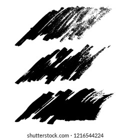 Vector set of grunge brush strokes. Black vector brush strokes collection. Black paint spots vector set