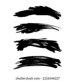 Vector set of grunge brush strokes. Black vector brush strokes collection. Black paint spots vector set