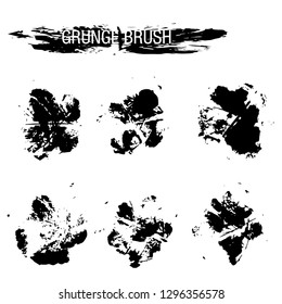 Vector set of grunge brush strokes
