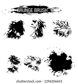 Vector set of grunge brush strokes