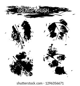 Vector set of grunge brush strokes