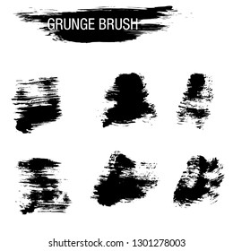 Vector set of grunge brush strokes