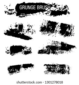 Vector set of grunge brush strokes