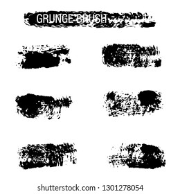 Vector set of grunge brush strokes