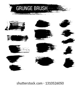 Vector set of grunge brush strokes