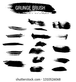 Vector set of grunge brush strokes