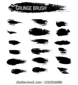 Vector set of grunge brush strokes