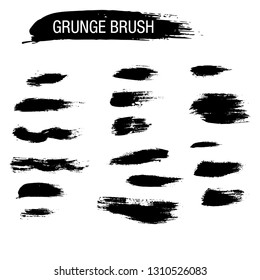 Vector set of grunge brush strokes