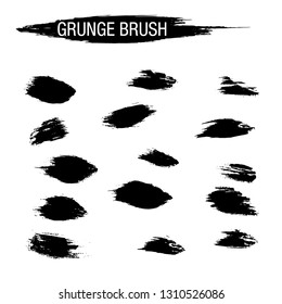 Vector set of grunge brush strokes