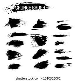 Vector set of grunge brush strokes