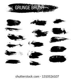 Vector set of grunge brush strokes