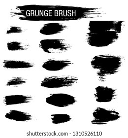 Vector set of grunge brush strokes