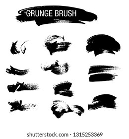 Vector set of grunge brush strokes