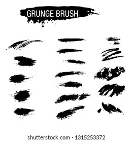 Vector set of grunge brush strokes