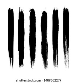 Vector set of grunge brush strokes. Black vector brush strokes collection. Black paint spots vector set