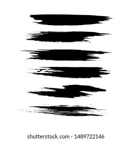 Vector set of grunge brush strokes. Black vector brush strokes collection. Black paint spots vector set