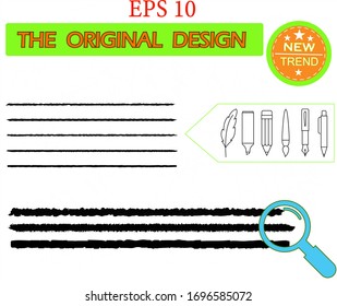 Vector set of grunge brush strokes. Oil brushes. Pencil textures of different shapes. Easy edit color and apply to any path, write and draw. hand drawn brush strokes and stains. 