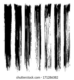 Vector set of grunge brush strokes. Black vector brush strokes collection. Black paint spots vector set 