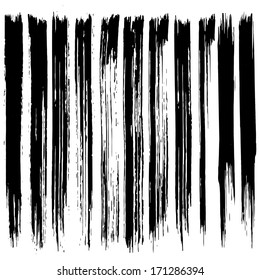 Vector set of grunge brush strokes. Black vector brush strokes collection. Black paint spots vector set