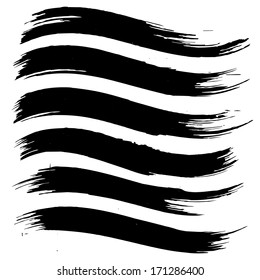 Vector set of grunge brush strokes. Black vector brush strokes collection. Black paint spots vector set 