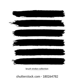 Vector set of grunge brush strokes. Black vector brush strokes collection. Black paint spots vector set 