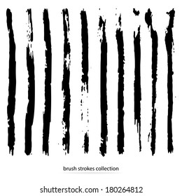 Vector set of grunge brush strokes. Black vector brush strokes collection. Black paint spots vector set 