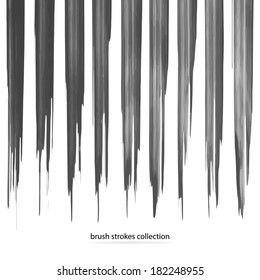 Vector set of grunge brush strokes. Black vector brush strokes collection. Black paint spots vector set